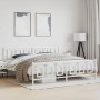 Estructura cama metal con cabecero y pie cama blanco 193x203 cm de , Camas y somieres - Ref: Foro24-374314, Precio: 149,63 €,...
