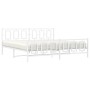 Estructura cama metal con cabecero y pie cama blanco 193x203 cm de , Camas y somieres - Ref: Foro24-374314, Precio: 149,63 €,...