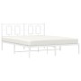 Estructura de cama con cabecero metal blanca 160x200 cm de , Camas y somieres - Ref: Foro24-374293, Precio: 107,98 €, Descuen...