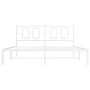 Estructura de cama con cabecero metal blanca 160x200 cm de , Camas y somieres - Ref: Foro24-374293, Precio: 107,98 €, Descuen...