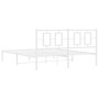 Estructura de cama con cabecero metal blanca 160x200 cm de , Camas y somieres - Ref: Foro24-374293, Precio: 107,98 €, Descuen...