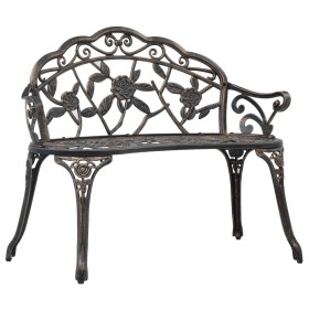Banco de bistró aluminio fundido bronce 100 cm de vidaXL, Bancos de jardín - Ref: Foro24-47859, Precio: 158,55 €, Descuento: %