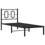 Estructura de cama con cabecero metal negro 80x200 cm de , Camas y somieres - Ref: Foro24-374232, Precio: 71,39 €, Descuento: %