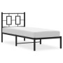 Estructura de cama con cabecero metal negro 80x200 cm de , Camas y somieres - Ref: Foro24-374232, Precio: 71,39 €, Descuento: %