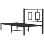 Estructura de cama con cabecero metal negro 80x200 cm de , Camas y somieres - Ref: Foro24-374232, Precio: 71,39 €, Descuento: %