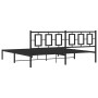 Estructura de cama con cabecero metal negro 193x203 cm de , Camas y somieres - Ref: Foro24-374247, Precio: 127,99 €, Descuent...