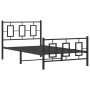 Estructura de cama con cabecero y estribo metal negro 100x190cm de , Camas y somieres - Ref: Foro24-374253, Precio: 91,26 €, ...