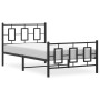 Estructura de cama con cabecero y estribo metal negro 100x190cm de , Camas y somieres - Ref: Foro24-374253, Precio: 91,26 €, ...