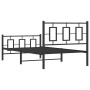 Estructura de cama con cabecero y estribo metal negro 100x190cm de , Camas y somieres - Ref: Foro24-374253, Precio: 91,26 €, ...