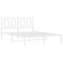 Estructura de cama con cabecero metal blanca 140x200 cm de , Camas y somieres - Ref: Foro24-374291, Precio: 105,22 €, Descuen...