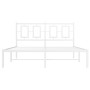 Estructura de cama con cabecero metal blanca 140x200 cm de , Camas y somieres - Ref: Foro24-374291, Precio: 105,22 €, Descuen...