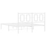 Estructura de cama con cabecero metal blanca 140x200 cm de , Camas y somieres - Ref: Foro24-374291, Precio: 105,22 €, Descuen...
