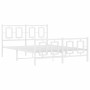 Estructura cama metal con cabecero y estribo blanco 140x200 cm de , Camas y somieres - Ref: Foro24-374309, Precio: 128,11 €, ...