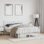 Estructura cama metal con cabecero y estribo blanco 140x200 cm de , Camas y somieres - Ref: Foro24-374309, Precio: 128,11 €, ...