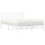 Estructura cama metal con cabecero y estribo blanco 140x200 cm de , Camas y somieres - Ref: Foro24-374309, Precio: 128,11 €, ...