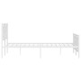 Estructura cama metal con cabecero y estribo blanco 140x200 cm de , Camas y somieres - Ref: Foro24-374309, Precio: 128,11 €, ...