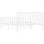 Estructura cama metal con cabecero y estribo blanco 140x200 cm de , Camas y somieres - Ref: Foro24-374309, Precio: 128,11 €, ...