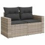 Set muebles jardín 9 pzas y cojines ratán sintético gris claro en Conjuntos de jardín | Comprar online en Foru.es