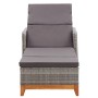 Tumbona de ratán sintético y madera maciza de acacia gris de vidaXL, Tumbonas - Ref: Foro24-46013, Precio: 215,85 €, Descuent...