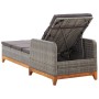 Tumbona de ratán sintético y madera maciza de acacia gris de vidaXL, Tumbonas - Ref: Foro24-46013, Precio: 215,85 €, Descuent...