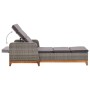 Tumbona de ratán sintético y madera maciza de acacia gris de vidaXL, Tumbonas - Ref: Foro24-46013, Precio: 215,85 €, Descuent...