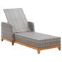 Tumbona de ratán sintético y madera maciza de acacia gris de vidaXL, Tumbonas - Ref: Foro24-46013, Precio: 215,85 €, Descuent...
