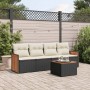 Set de muebles de jardín 5 pzas y cojines ratán sintético negro de , Conjuntos de jardín - Ref: Foro24-3259858, Precio: 297,7...