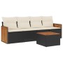 Set de muebles de jardín 5 pzas y cojines ratán sintético negro de , Conjuntos de jardín - Ref: Foro24-3259858, Precio: 297,7...