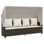 Liege mit Verdeck und braunen synthetischen Rattankissen von , Liegen - Ref: Foro24-368354, Preis: 279,11 €, Rabatt: %