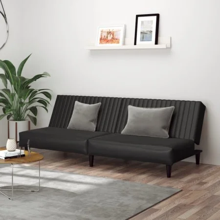 2 seater black synthetic leather sofa bed by , Sofas - Ref: Foro24-375947, Price: 238,01 €, Discount: %