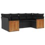 Set de sofás de jardín 6 piezas y cojines ratán sintético negro de , Conjuntos de jardín - Ref: Foro24-3260340, Precio: 426,1...