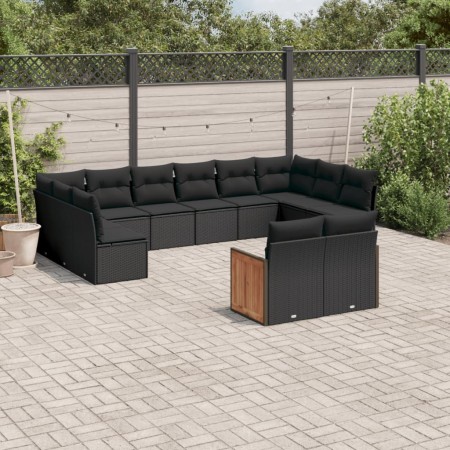 Set de sofás de jardín 12 piezas cojines ratán sintético negro de , Conjuntos de jardín - Ref: Foro24-3260522, Precio: 779,62...