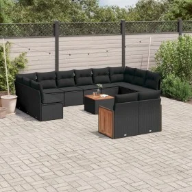 Set de sofás de jardín y cojines 13 pzas ratán sintético negro de , Conjuntos de jardín - Ref: Foro24-3260529, Precio: 806,53...