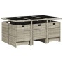 Set de comedor de jardín 11 pzas y cojines ratán sintético gris de , Conjuntos de jardín - Ref: Foro24-3210611, Precio: 602,0...
