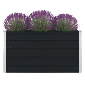Raised anthracite galvanized steel planter 100x100x45 cm by vidaXL, Pots and planters - Ref: Foro24-47024, Price: 39,78 €, Di...