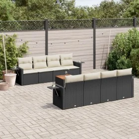 Set de sofás de jardín 8 piezas y cojines ratán sintético negro de , Conjuntos de jardín - Ref: Foro24-3256812, Precio: 543,4...