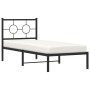 Estructura de cama con cabecero metal negro 75x190 cm de , Camas y somieres - Ref: Foro24-376216, Precio: 62,82 €, Descuento: %