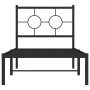 Estructura de cama con cabecero metal negro 75x190 cm de , Camas y somieres - Ref: Foro24-376216, Precio: 62,82 €, Descuento: %