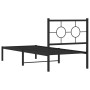 Estructura de cama con cabecero metal negro 75x190 cm de , Camas y somieres - Ref: Foro24-376216, Precio: 62,82 €, Descuento: %