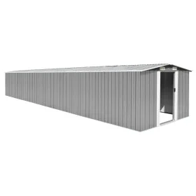 Cobertizo de jardín acero galvanizado gris 257x779x181 cm de vidaXL, Cobertizos - Ref: Foro24-47033, Precio: 918,21 €, Descue...