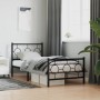Estructura de cama con cabecero y estribo metal negro 90x200 cm de , Camas y somieres - Ref: Foro24-376237, Precio: 78,58 €, ...