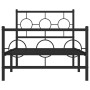 Estructura de cama con cabecero y estribo metal negro 90x200 cm de , Camas y somieres - Ref: Foro24-376237, Precio: 78,58 €, ...