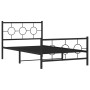Estructura de cama con cabecero y estribo metal negro 107x203cm de , Camas y somieres - Ref: Foro24-376240, Precio: 88,37 €, ...