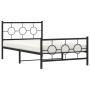 Estructura de cama con cabecero y estribo metal negro 107x203cm de , Camas y somieres - Ref: Foro24-376240, Precio: 88,37 €, ...