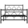 Estructura de cama con cabecero y estribo metal negro 107x203cm de , Camas y somieres - Ref: Foro24-376240, Precio: 88,37 €, ...