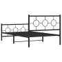 Estructura de cama con cabecero y estribo metal negro 107x203cm de , Camas y somieres - Ref: Foro24-376240, Precio: 88,37 €, ...