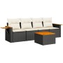 Set de muebles de jardín 5 pzas y cojines ratán sintético negro de , Conjuntos de jardín - Ref: Foro24-3259018, Precio: 305,7...