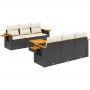 Set de comedor de jardín 7 pzas y cojines ratán sintético negro de , Conjuntos de jardín - Ref: Foro24-3259032, Precio: 466,8...