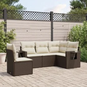 Set comedor de jardín 5 piezas y cojines ratán sintético marrón de , Conjuntos de jardín - Ref: Foro24-3252510, Precio: 366,2...