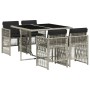 Set comedor de jardín 5 pzas cojines ratán sintético gris claro de , Conjuntos de jardín - Ref: Foro24-3210899, Precio: 272,0...